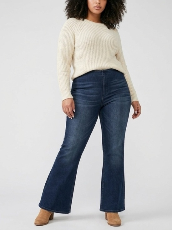 Free People Denim - Free People - High Waist Flare Jeans - Retro Dark Wash Denim - Waist 34”